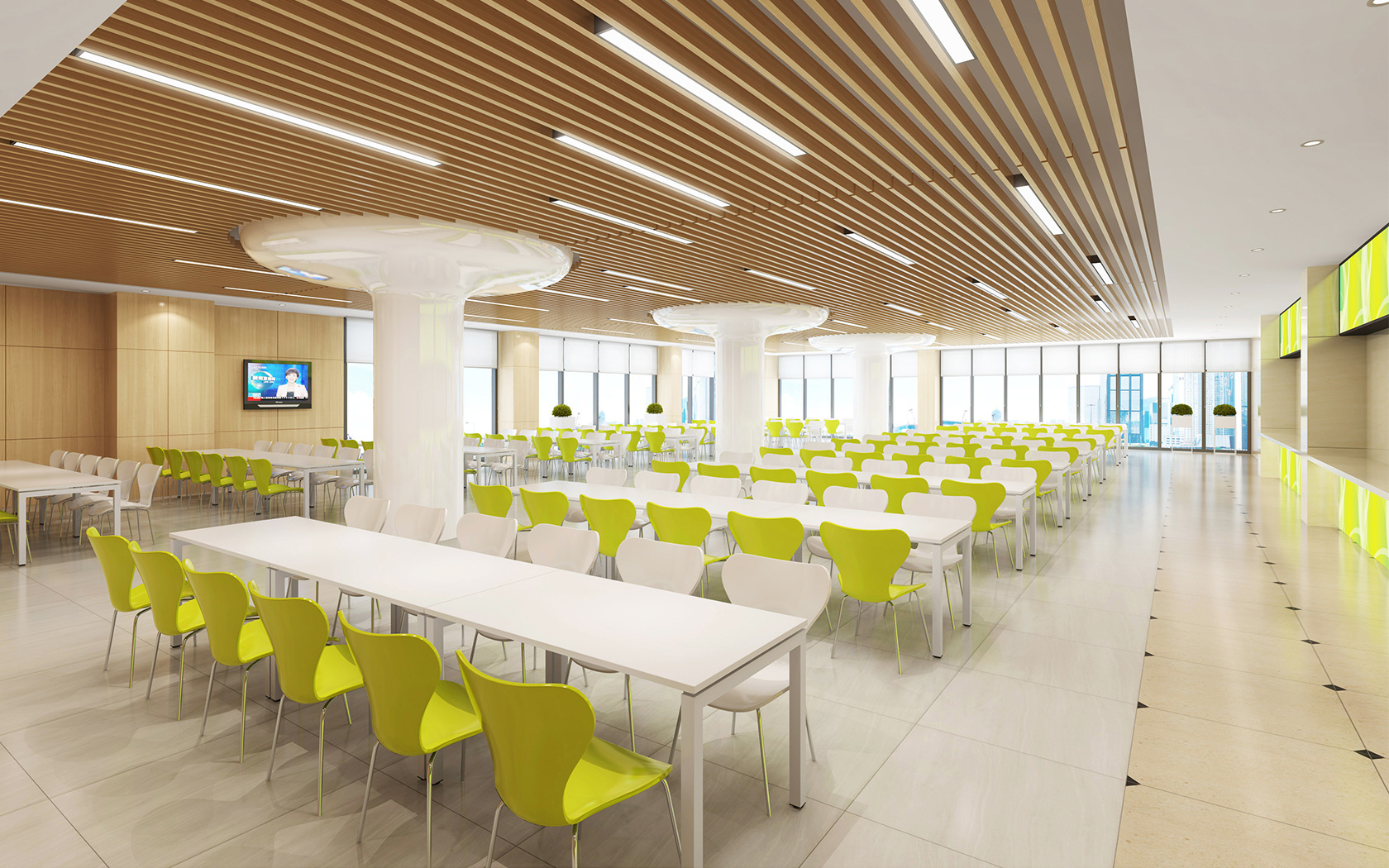 飯?zhí)眉揖?><p>&nbsp;1.優(yōu)雅設(shè)計提升舒適感</p><p>&nbsp;家具的設(shè)計直接影響著學(xué)生的用餐氛圍?，F(xiàn)代、簡約的設(shè)計風格可以提升視覺愉悅感，而符合人體工學(xué)的座椅和桌子則保障舒適度。舒適的用餐環(huán)境能夠有效緩解學(xué)生的疲勞，讓用餐成為一天中放松的時刻。</p><p>&nbsp;2.靈活布局支持社交互動</p><p>&nbsp;靈活可調(diào)的家具布局能夠促進學(xué)生間的互動和交流。長桌和開放式座位安排為小組討論和社交活動提供了便利，同時單獨的小桌設(shè)置也適合希望獨處的學(xué)生。這樣的多樣化布局可以滿足不同需求，從而提升學(xué)生的用餐體驗。</p><p>&nbsp;3.耐用材料保障安全衛(wèi)生</p><p>&nbsp;飯?zhí)眉揖呤褂媚陀们乙子谇鍧嵉牟牧?，能夠確保安全衛(wèi)生的用餐環(huán)境。不易損壞和抗菌的材料不僅降低了維護成本，還能有效防止細菌滋生，保障學(xué)生健康。</p><p>&nbsp;4.趣味設(shè)計營造愉悅氛圍</p><p>&nbsp;運用色彩豐富、造型新穎的家具設(shè)計，可以有效營造輕松愉悅的用餐氛圍。趣味性的設(shè)計能夠激發(fā)學(xué)生的創(chuàng)造力和想象力，讓用餐空間更加吸引人，成為學(xué)生們喜歡停留的地方。</p><p>&nbsp;5.科技融入提升便捷性</p><p>&nbsp;現(xiàn)代化的飯?zhí)眉揖哌€可以結(jié)合科技元素，如內(nèi)置充電插座、無線網(wǎng)絡(luò)或智能點餐系統(tǒng)，這些設(shè)計可以極大地提升學(xué)生的用餐便捷性，使飯?zhí)眉揖卟粌H僅是提供用餐的設(shè)施，更成為日常學(xué)習(xí)生活的一部分。</p><p>&nbsp;結(jié)論</p><p>&nbsp;學(xué)校飯?zhí)眉揖叩脑O(shè)計和配置，直接影響學(xué)生的用餐體驗。通過精心設(shè)計的家具，學(xué)?？梢詾閷W(xué)生提供一個舒適、安全和充滿活力的用餐環(huán)境。這不僅有助于學(xué)生的身心健康，也提升了他們的整體學(xué)習(xí)體驗。合理的家具配置是學(xué)校提高教育服務(wù)質(zhì)量，營造良好學(xué)習(xí)氛圍的一項重要舉措。</p> 		</div>
		<div   id=